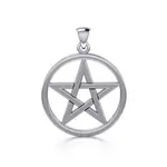 Pentacle Pendant Sterling Silver - 1.5in