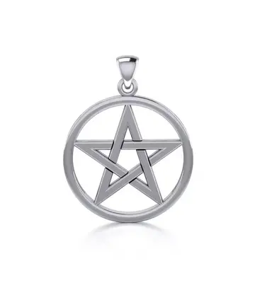 Pentacle Pendant Sterling Silver - 1.5in