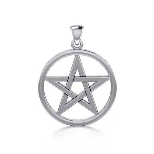 Pentacle Pendant Sterling Silver - 1.5in