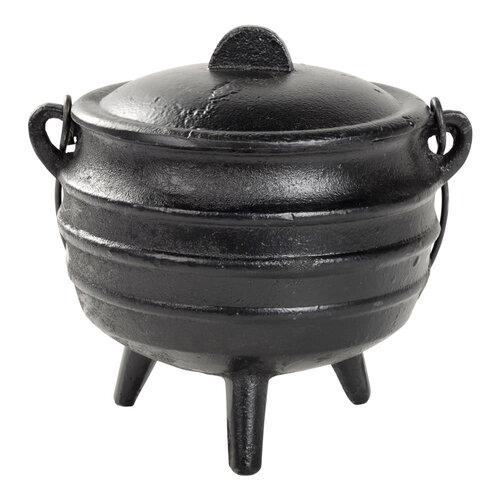 Ribbed Cast Iron Cauldron 6.25"