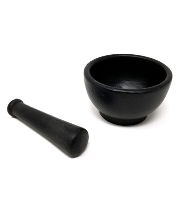 Cast Iron Cauldron 3.5"D x 2" H w/ Cast Iron Pestle