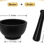 Cast Iron Cauldron 3.5"D x 2" H w/ Cast Iron Pestle