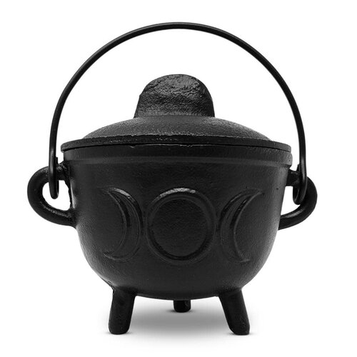 Triplemoon Cast Iron Cauldron with Lid 4.5"