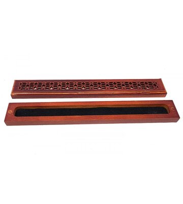 Rosewood Finish Wood Incense Box Burner  w/ Fire Proof Felt