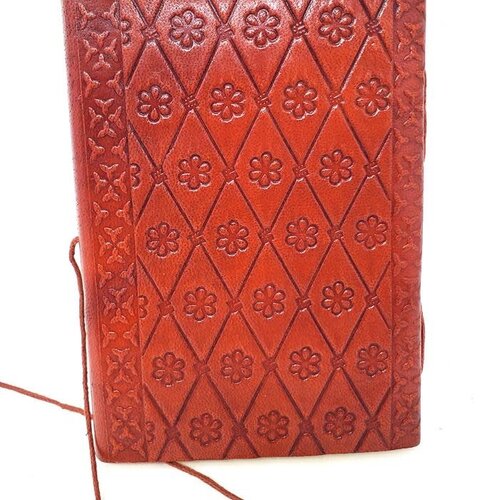 Triple Moon Pentagram Leather Journal 5x7" with Cord Closure
