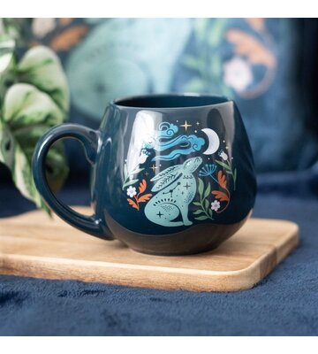 Mystical Midnight Hare Rounded Mug