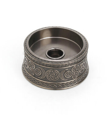 Wicca Celtic Triple Moon Votive Candle Holder Round Box