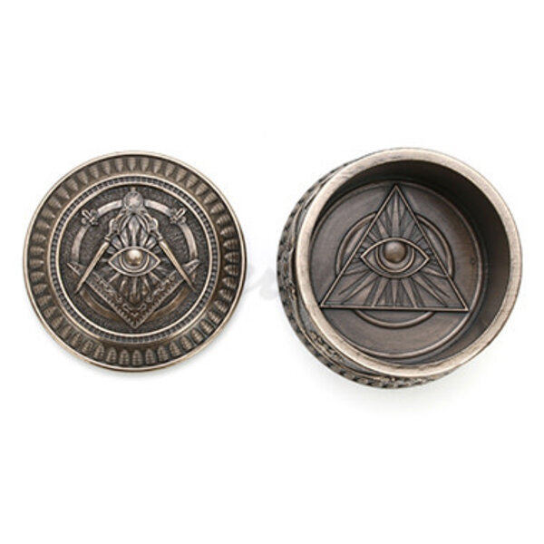Masonic Eye Of Providence Round Trinket Box