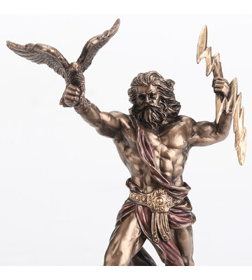 Zeus Greek God Of The Sky Holding Thunderbolt With Eagle