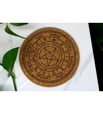 Wheel of the Year Engraved Cork Trivet