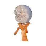 Polished Agate Sphere w/ Crystal Drusy Cluster Center - 5.5"