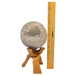 Polished Agate Sphere w/ Crystal Drusy Cluster Center - 5.5"