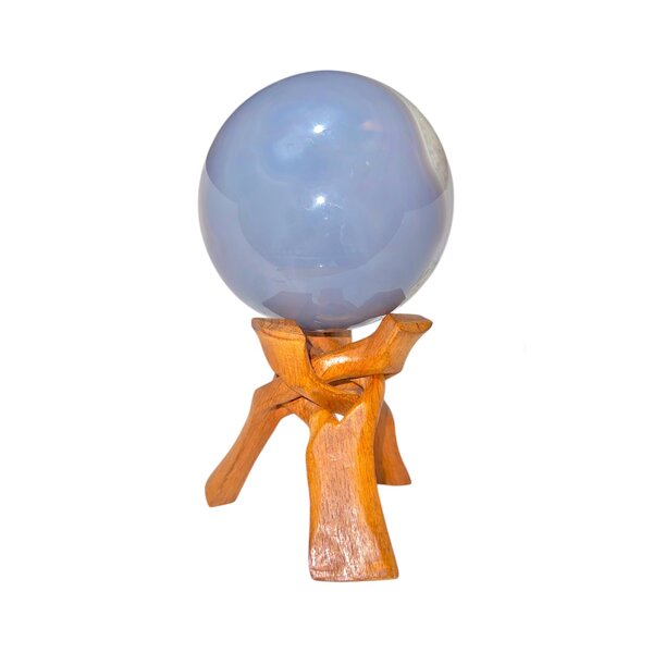 Polished Agate Sphere w/ Crystal Drusy Cluster Center - 5.5"