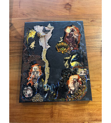 "Metamorphosis"  - Original Collage Artwork by Laurie Cabot 14 in by 11 in