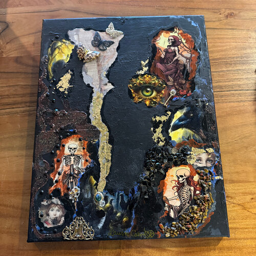 "Metamorphosis"  - Original Collage Artwork by Laurie Cabot 14 in by 11 in