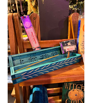 Jupiter Blue Stick and Cone Incense Holder 12"