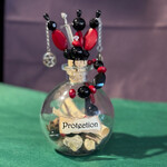 Red and Black Protection Spell Bottle by Penny Cabot