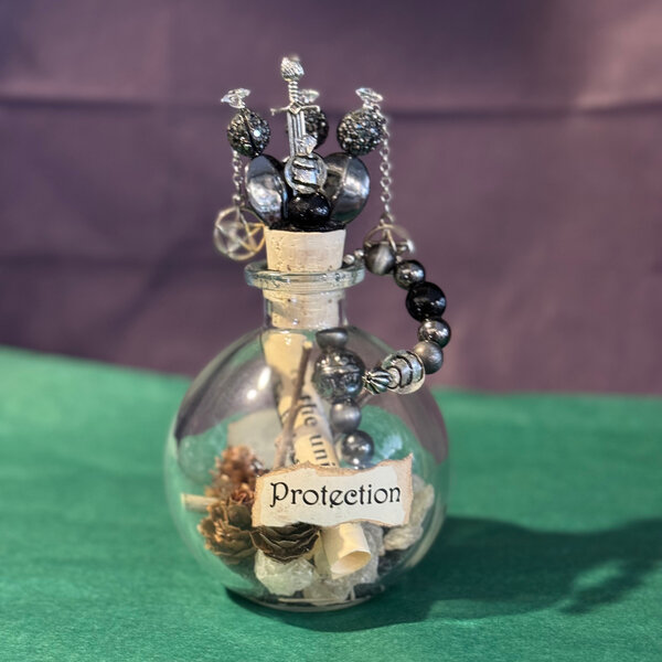 Silver Protection Spell Bottle by Penny Cabot