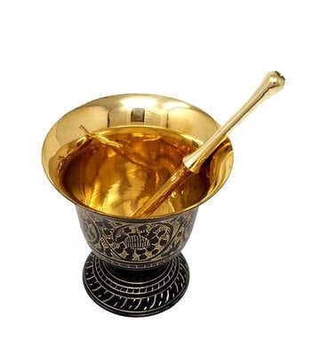 Black Carved Mortar Pestle