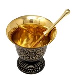 Black Carved Mortar Pestle
