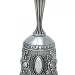 Charcoal Grey- Floral Design Altar Bell Alloy 4.5"H x 2"W