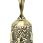 Floral Design Altar Bell Alloy - Bronze Finish 4.5"H x 2"W
