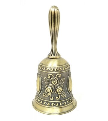 Floral Design Altar Bell Alloy - Bronze Finish 4.5"H x 2"W
