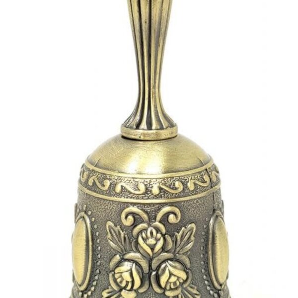 Floral Design Altar Bell Alloy - Bronze Finish 4.5"H x 2"W