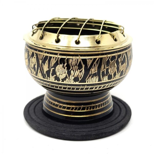 Brass Screen Burner Black w/Coaster 2.5"D