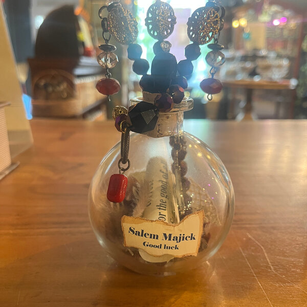 Salem Majick Spell Bottle w/red charm by Penny Cabot