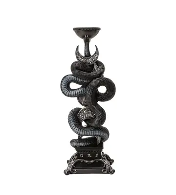 Triple Moon W/Black Serpent Candleholder
