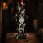 Triple Moon W/Black Serpent Candleholder