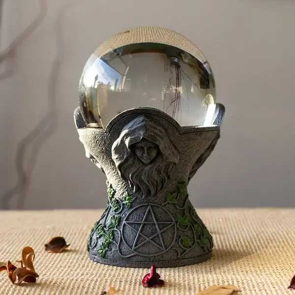 Mother, Maiden and Crone Crystal Ball Stand