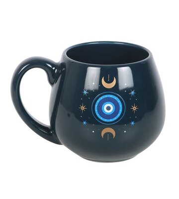 All Seeing Eye Rounded Mug Blue
