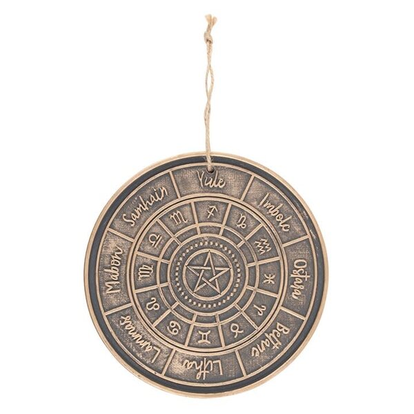 Bronze Pagan Wheel of the Year Hanging Terracotta Plaque