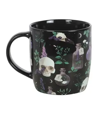 Venom & Vines Gothic Skull Print Mug