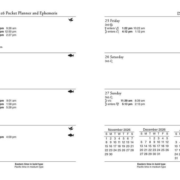 Llewellyn's 2026 Astrological Pocket Planner