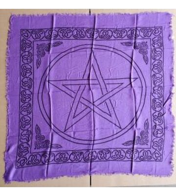 Pentagram Altar Cloth 36x36" Purple/Black
