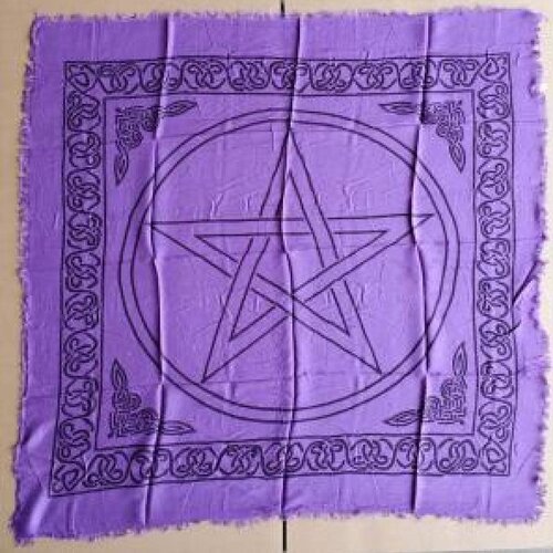 Pentagram Altar Cloth 36x36" Purple/Black