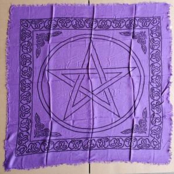 Pentagram Altar Cloth 36x36" Purple/Black