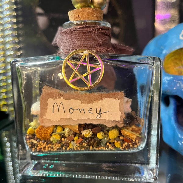 Money Spell Bottle by Peregrine Lace