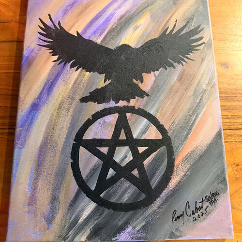 "The Crow" Painting by Penny Cabot 17 in by 12 in