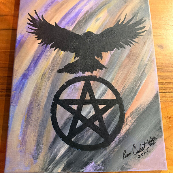 "The Crow" Painting by Penny Cabot 17 in by 12 in
