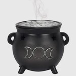 Triple Moon Cauldron Incense Cone Holder