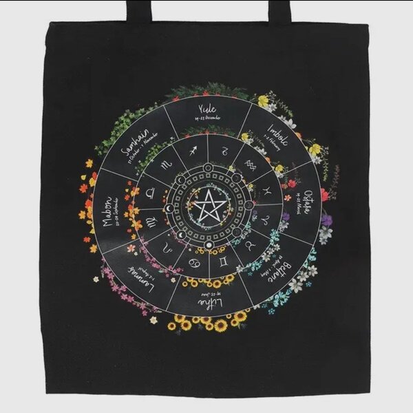 Wheel of the Year Polycotton Tote Bag