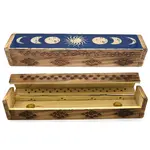Wooden incense box 12"- Celestial Phases