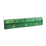 Wooden incense burner box 12" GREEN