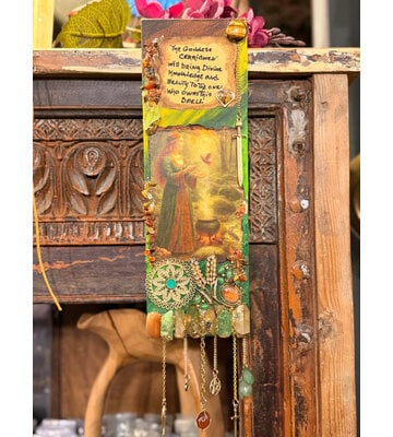 Cerridwen's Knowledge and Beauty  Spell Painting by Laurie Cabot 11 in by 4 in