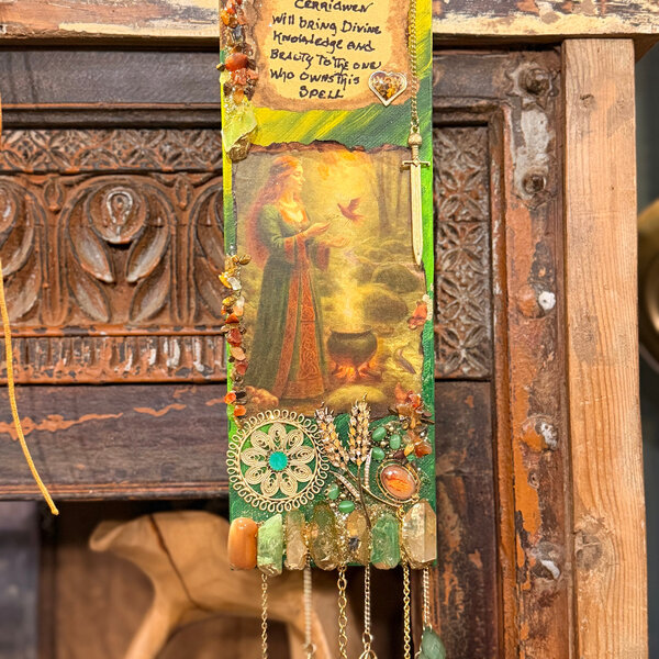 Cerridwen's Knowledge and Beauty  Spell Painting by Laurie Cabot 11 in by 4 in