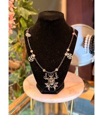 Shungite & Picasso Jasper Beaded Necklace by Penny Cabot